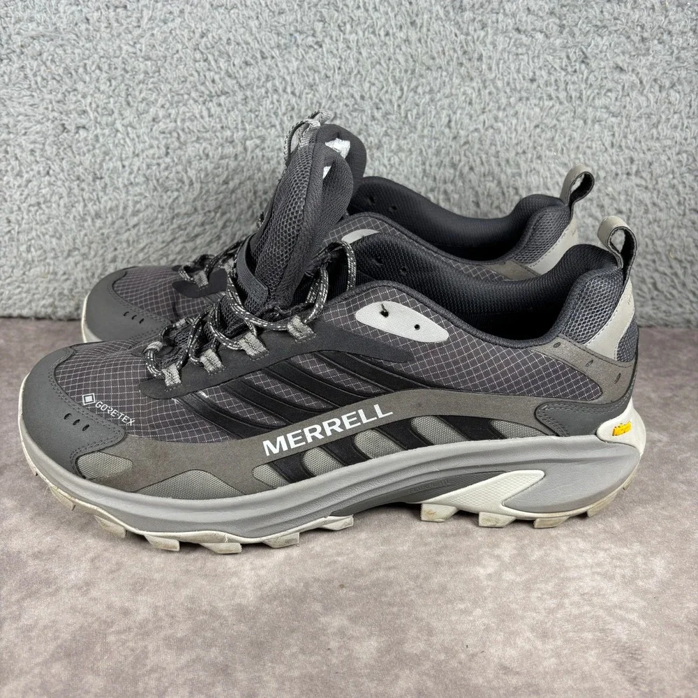 Merrell Hiking Shoes Mens 14W Black Moab Speed GORE-TEX Waterproof Vibram Low